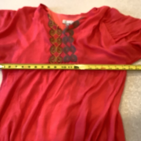 Signature by Robbie Bee Pink Shift Dress Size Large Embroidered and Lined - Picture 5 of 13
